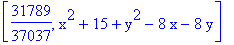 [31789/37037, x^2+15+y^2-8*x-8*y]